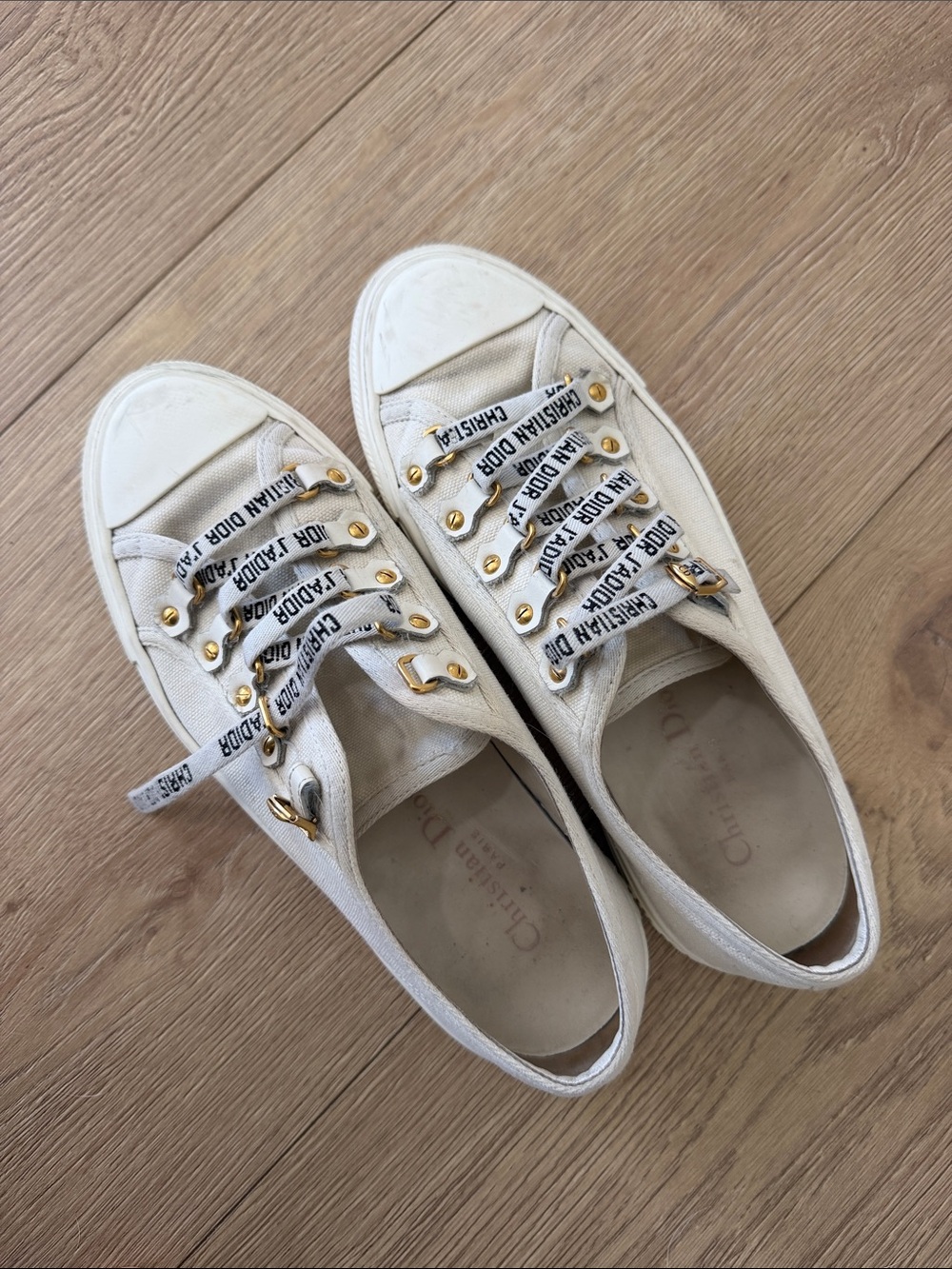 Dior Walk N Dior White Canvas Sneakers - Picture 5 of 5
